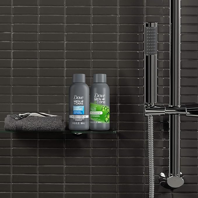 Dove Men+Care Body & Face Wash Variety 2-Pack – Extra Fresh + Clean Comfort, Travel Essentials, 3 Oz Ea