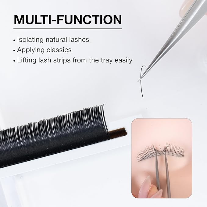 Curacoro Lash Tweezers for Eyelash Extensions - LashSmith Straight Isolation Tweezer for Classic Lashes and Effortless Precision