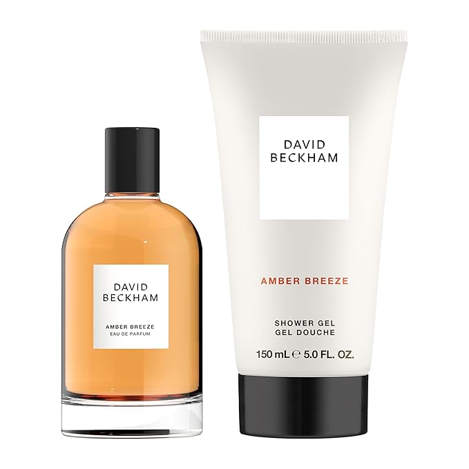 David Beckham Amber Breeze Giftset, 3.3 fl oz Amber Breeze EDP + 5 fl oz Shower Gel, Notes of Bargamot, Lavender, and Wood, Men's Fragrance, Long Lasting, Everyday Fragrance