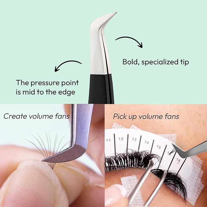 Eyesy Lash Eyesy Boot Lash Tweezer | Professional Volume False Lash Application Tool | Multi Shapes & Purposes Tweezers | Non-Slip Grip Tweezers (Purple)