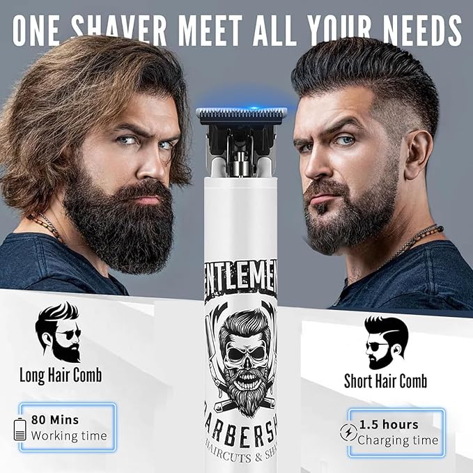 BESTBOMG Professional Hair Trimmer for Men, Beard Trimmer and Cordless Shaver Set, T-Blade Beard Trimmer and Electric Shaver Razor for Men Haircutting Grooming Kit