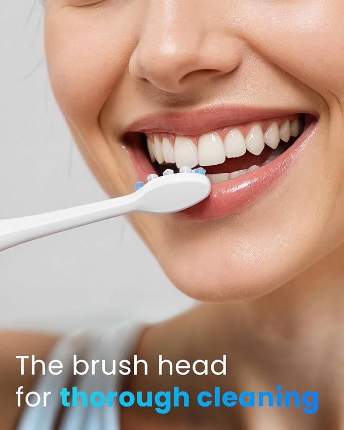 Onlyone Replacement Toothbrush Heads, Compatible with Philips Sonicare Click-on Handles, and AquaSonic Electric Toothbrush, Soft Electric Toothbrush Heads Refills, White, 8 Pack