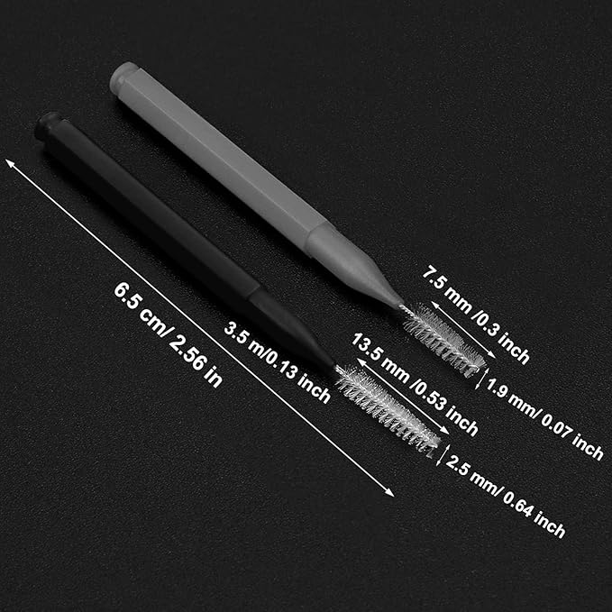 Patelai 100 Pieces Braces Brush for Cleaner Interdental Brush Toothpick Dental Tooth Flossing Head Oral Dental Hygiene Flosser Toothpick Cleaners Tooth Tool(Black, Grey,Suitable Size)