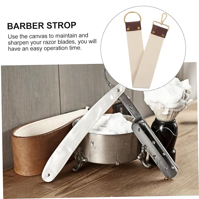Professional Razor Strop Sharpening Strap Double Layer Canvas Barber Strop for Precise Shaving Suitable for Men Women for Home or Professional Use