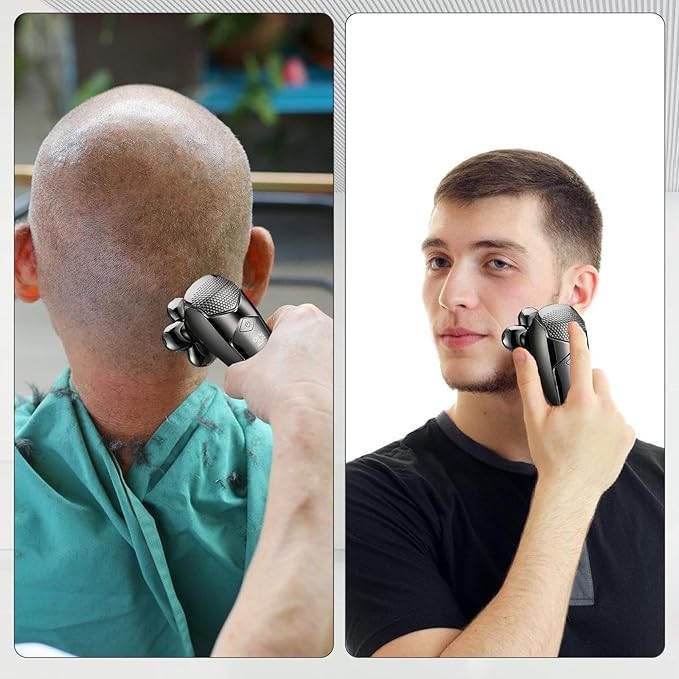 Replacement Heads Compatible with Shpavver,Men's Electric Trimmer Blades,Precision Cutting,1PCS,7D Blade Heads for Wet & Dry Use,Silver,1PC(Head ONLY)