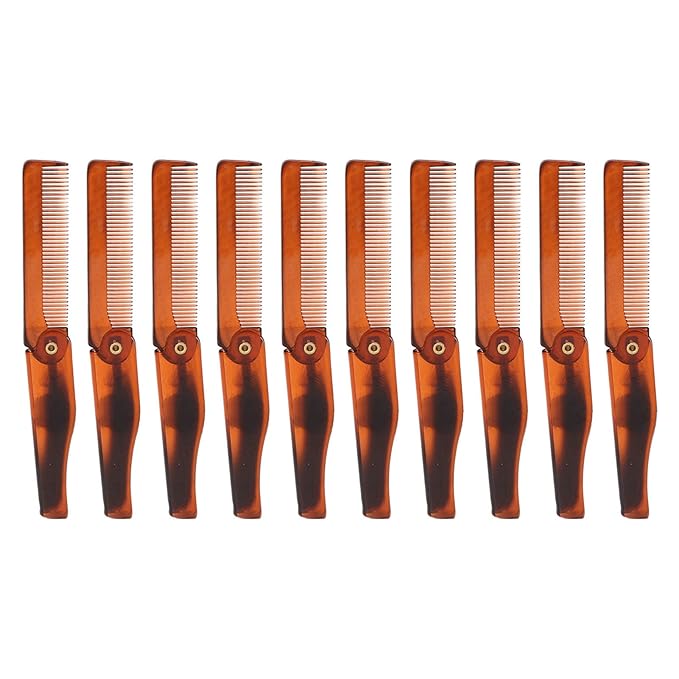 10 Pcs Folding Comb,Folding Pocket Comb Fine Tooth Comb Pocket Beard Comb Handmade Folding Pocket Comb for Styling Hair Mustache Beard