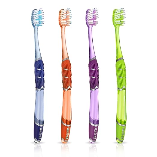 GUM Technique Deep Clean Toothbrush - Compact Head - Soft Toothbrushes for Adults with Sensitive Soft Bristles, 3 Count