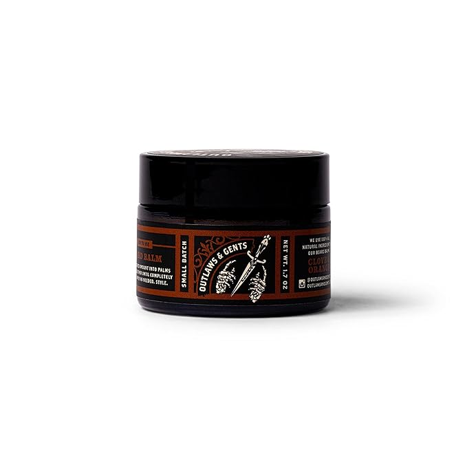 Outlaws & Gents Grooming Co. Orange and Vanilla Beard Balm - All-Natural Beard Care Product for Men - Conditions and Styles Beard & Reduces Itchiness