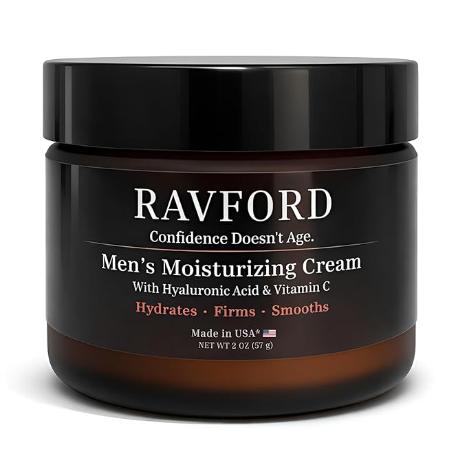 Intensive Matte Men’s Face Moisturizer – Non-Greasy & Fast Absorbing Cream Lotion for Dry & Aging Skin with Hyaluronic Acid, Vitamin C, Niacinamide & Aloe – Unscented, Made in USA, 2 oz