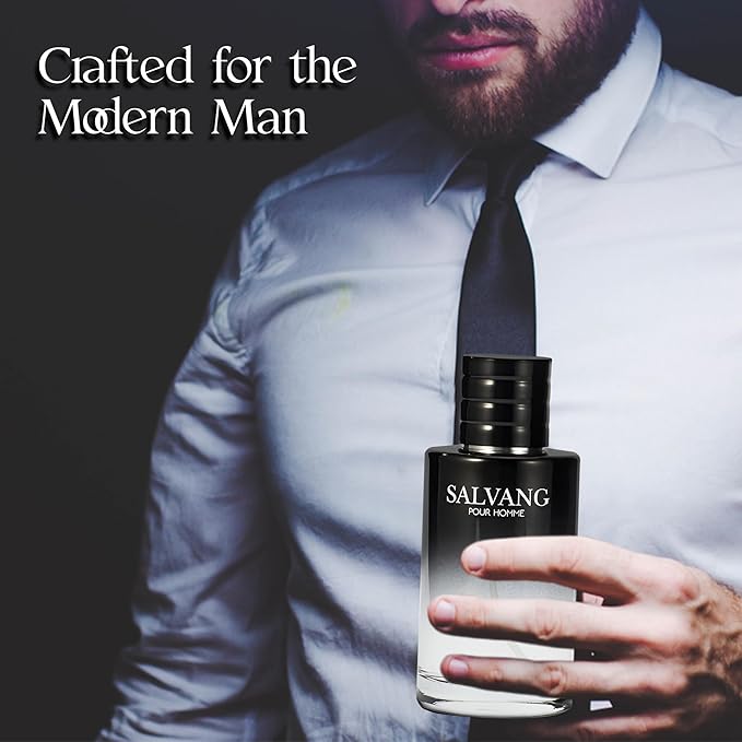 Salvang Men Cologne 3.4 Fl Oz Eau De Toilette Spray Notes of Mandarin, Bergamot, Sandalwood, Cedar, Vanilla, Bean Long Lasting Pefume For Men Daily Wear