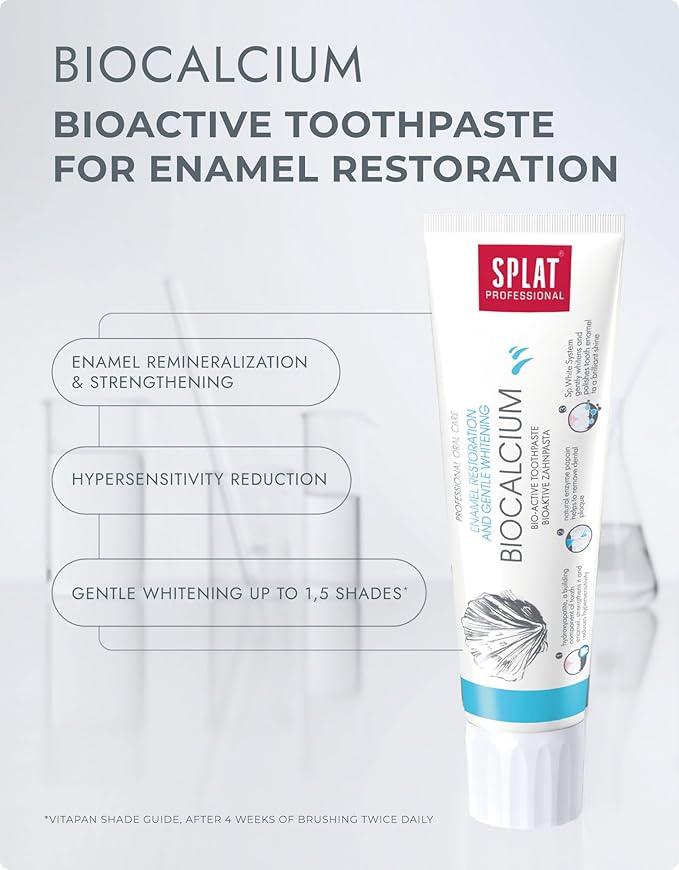 Splat Professional Series Multiple Action Toothpaste With Bioactive Calcium Enamel Restoration Tooth Sensitivity Reduction