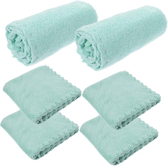 6pcs Coral Fleece Face Towels Soft Absorbent Hand Towels for Daily Face Cleaning Square Cloths for Men and Women Portable and Skin-Friendly