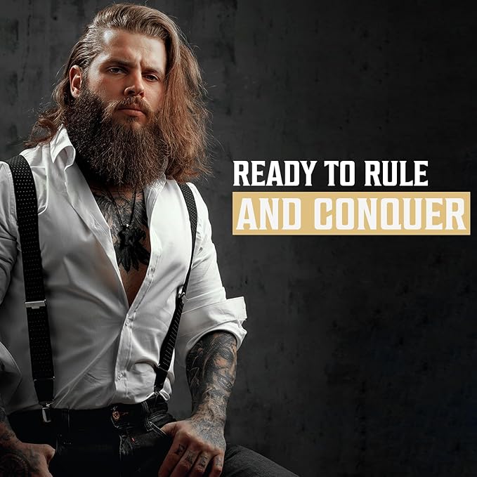 Viking Revolution Spiced Vanilla Beard Wash for Men with Argan Oil and Jojoba Oil - Beard Softener and Strengthener Beard Shampoo with Beard Oil - Beard Care to avoid Beard Dandruff and Itch (17 oz)