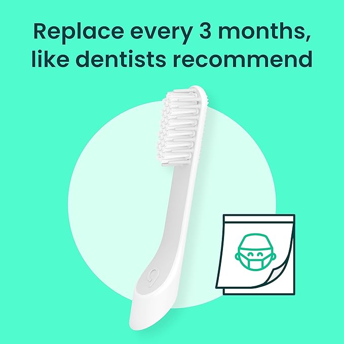 quip Sonic Toothbrush Replacement Heads for Adults - 3 Pack - Verified quip Standard Brush Head Refills for Electric Toothbrushes - Soft Bristles, Compact & Flexible - Last 3 Months Each