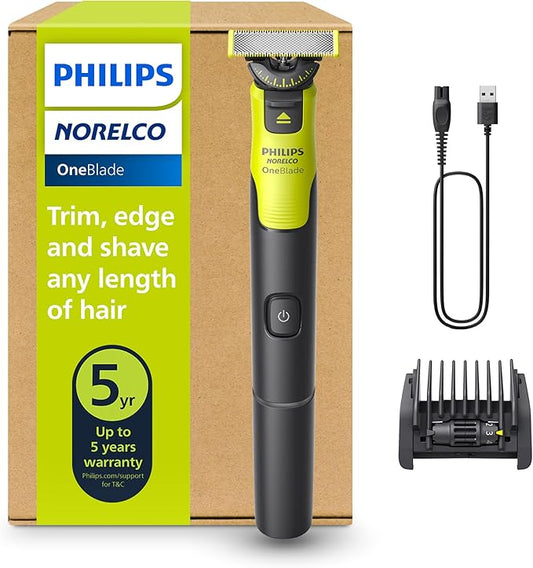 Norelco Philips OneBlade 360 with Connectivity Hybrid Face, Electric Beard Trimmer and Shaver, with 360 Blade Technology, 1x360 Blade for Face, 5in1 Adjustable Comb, Model QP4530/90