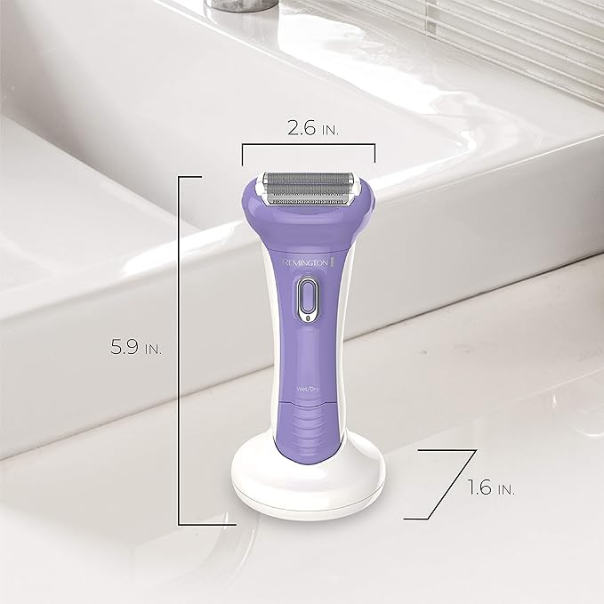 Remington Smooth & Silky Electric Shaver for Women, 4-Blade Smooth Glide Foil Shaver and Bikini Trimmer with Almond Oil Strip, Shave Wet or Dry