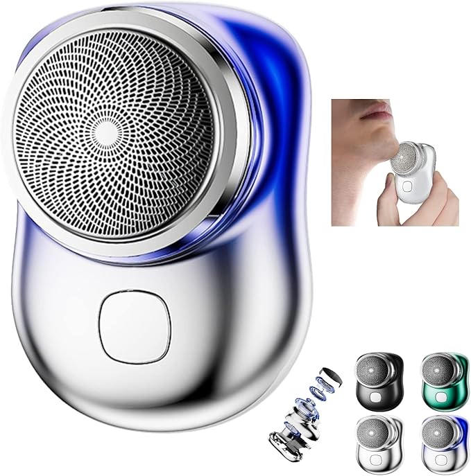 Mini Shaver Portable Electric Shaver, 2023 New Pocket Portable Electric Shave, Magic USB Mini Shaver Electric Razor for Men, Rechargeable Travel Razors for Men Electric Shaver for Shaving Face (Blue)
