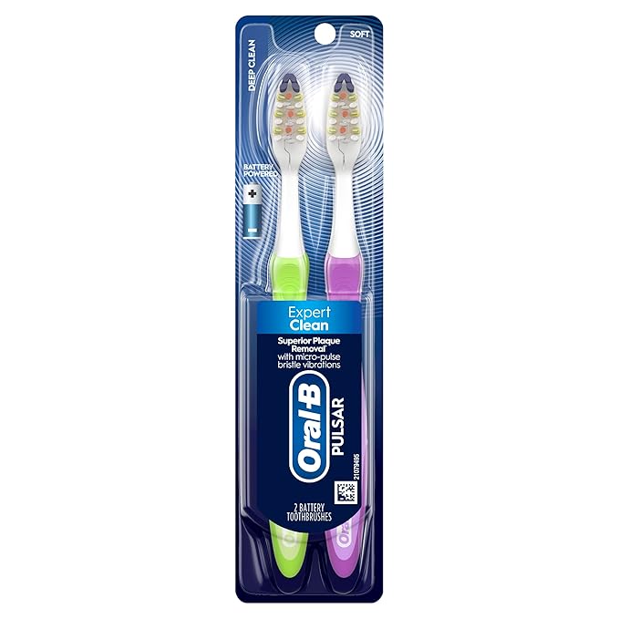 Oral-B Pro-Health Pulsar Battery Toothbrush, Soft, Blue , 2 Count (Pack of 1)