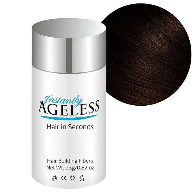 Instantly Ageless® Hair in Seconds™ Hair Building Fibers – Hair Thickening Fibers for Thinning Hair & Hair Loss for Fuller-Look - 0.83 oz (23g) - Dark Brown