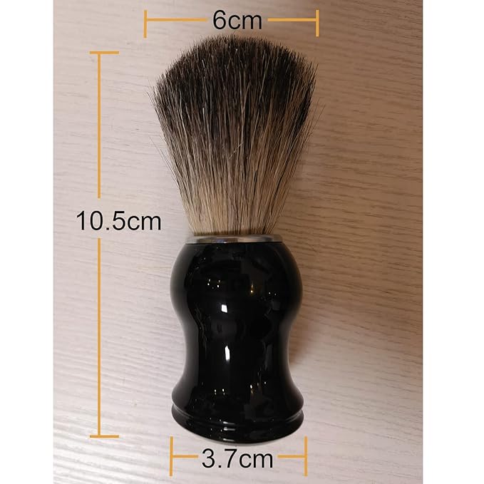 Fan Wu Classic Shaving Brush for Men – Pure Badger Hair Bristles, Premium Black Resin Handle, Rich Lather for Wet Shaving with Soap or Cream – Fits All Razor Types