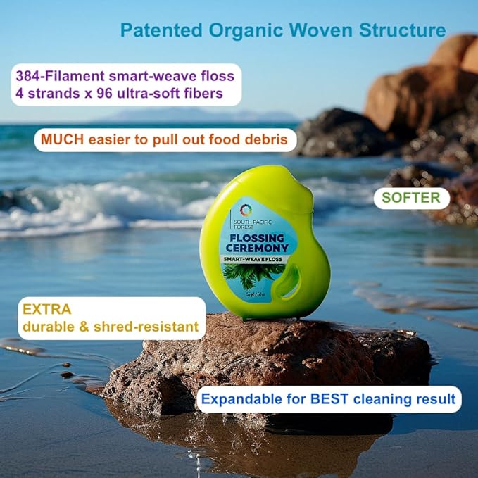 | Expanding Woven Dental Floss | Smart-Weave Floss | Vegan | Natural | Non-Toxic & PFAS Free | Eucalyptus & Manuka | Hilo Dental para Dientes | 55 Yards x 9 Units (Refills Only)