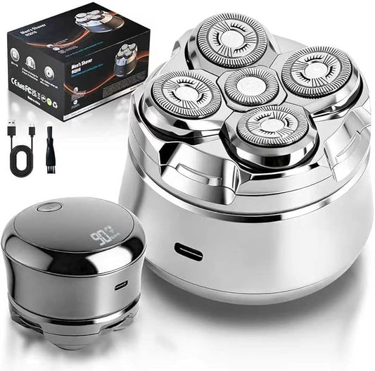 Head Shavers for Bald Men, Electric Shavers Razor, Rechargeable Bald Head Razor, 360°Close Shave for Men, 5D Magnetic Bald Head shavers Waterproof Mens Head Shaver for Wet/Dry Use (Silver)