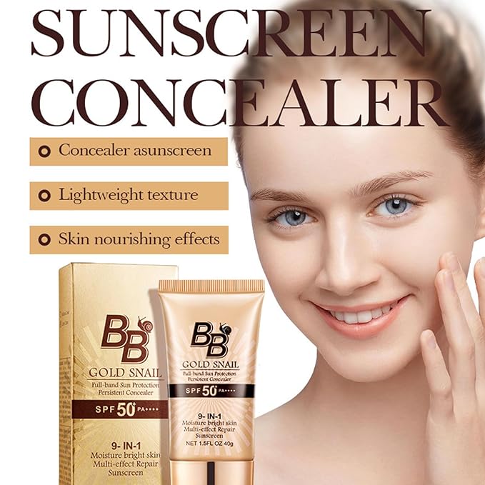Generic Korean BB Cream with SPF 50, 9 in 1 BB Cream Sunscreen SPF 50 Korean Waterproof Sweatproof, Foundation Full Coverage Tinted Moisturizer, Facial Concealer for Oily Skin, Dry Skin (2Pcs 02#)