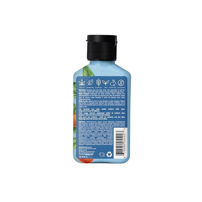 Hempz NEW Mini Body Wash, Triple Moisture Fresh Citrus, Travel Size Shower Gel, 2.25 oz.