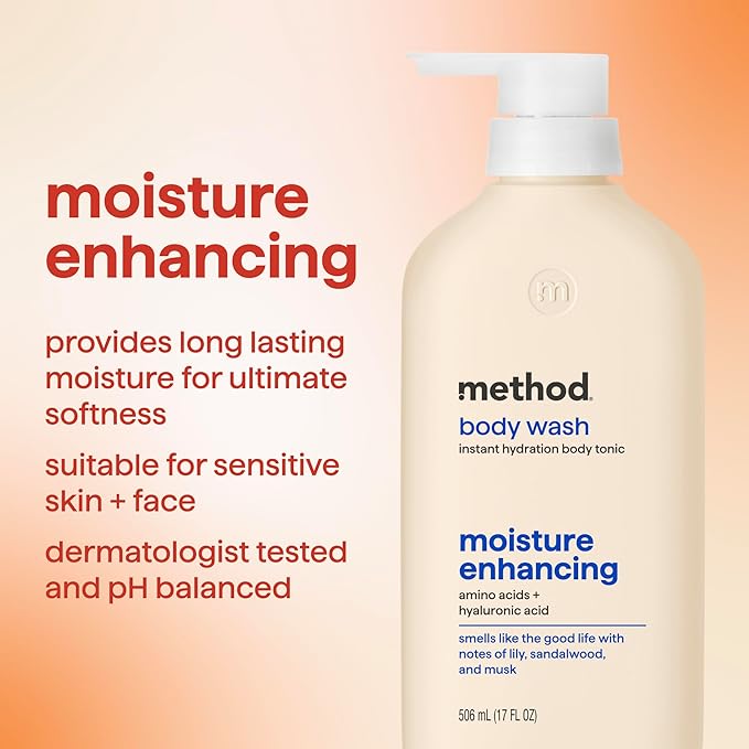 Method Body Wash, Instant Hydration Body Tonic - with notes of Lily, Sandalwood and Musk, 17 fl oz