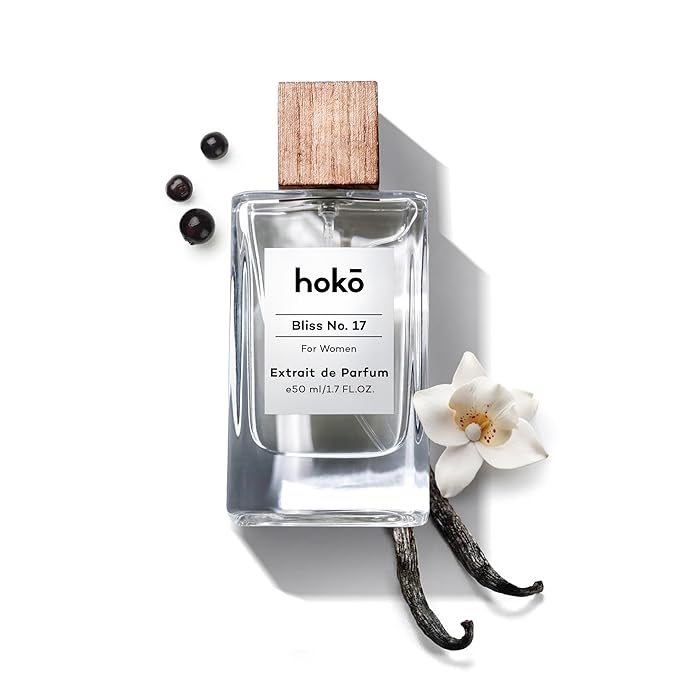 HOKO Bliss Womens Perfume, Extrait de Parfum (1.7 Oz) - Inspired by La Vie Belle, Iris Vanilla, Jasmine, Patchouli & Black Currant - Clean, Vegan + Cruelty Free
