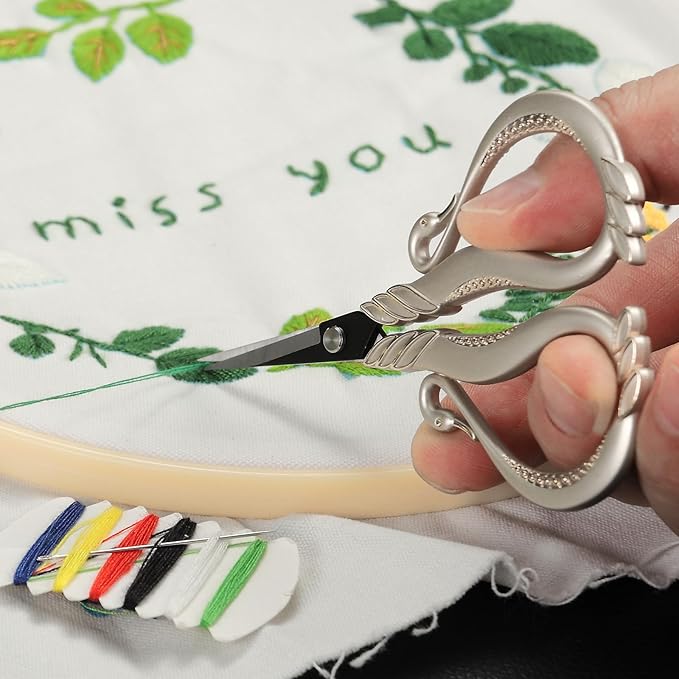 Little Detail Scissors with Cover, Needlework Scissor for Sewing Embroidery Craft Crochet Cross Stitch Yarn, Sharp Thread Snips