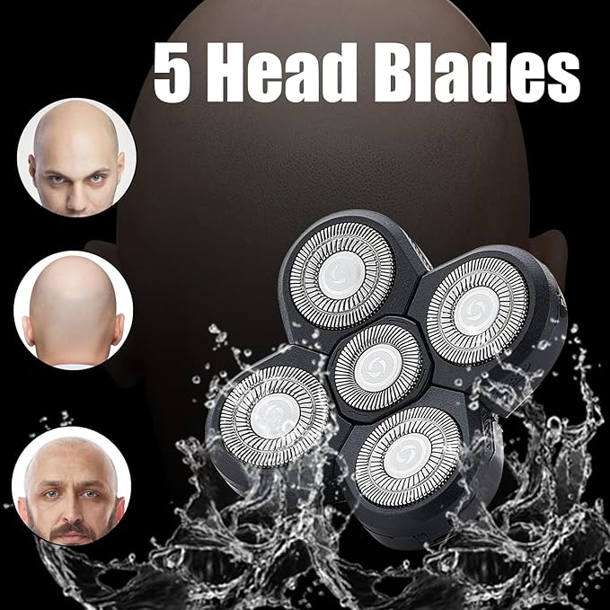 3PCS Shaver Replacement Blades Compatible with Freedom Bald Men Head Shaver Kit,5 Blade for Bald Men Head and Face Electric Razor Replacement