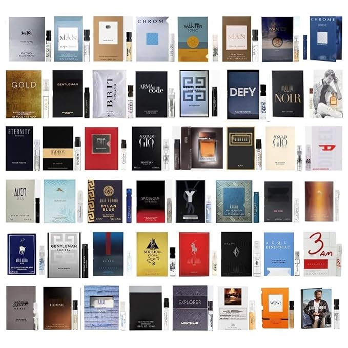 Selection of 11 Designer Cologne Sample Vials For Men Mixture of Perfumes - Excellent Quality Products - Mix of Scents for all situations - Great for Travel and Smelling Nice at all Times