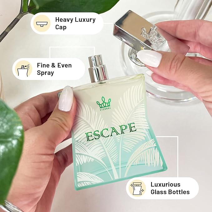 Eternal Escape - Inspired by Virgin Island Water - 3.4 oz (100ml) - EDP - Long-lasting - Vegan - Clean Ingredients - Unisex Perfume for Men & Women - 2000 sprays per bottle