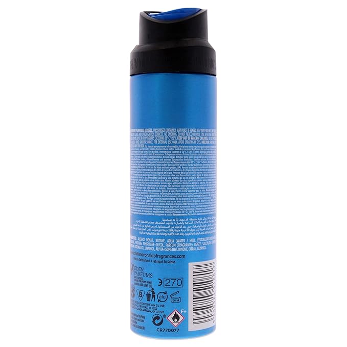 Cristiano Ronaldo CR7 Play It Cool - Blends Bright Citruses And Aromatic Fougere Notes - Fresh, Invigorating And Sensual - Light Enough For Everyday Wear - Masculine Fragrance - 6.8 Oz Body Spray