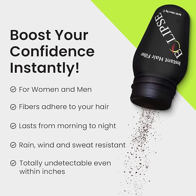 ECLIPSE Hair Fibers Dark Blonde for Thinning Hair for Women & Men to Conceal Hair Loss in 15 Seconds - 100% Undetectable Hair Building Fibers, 30g