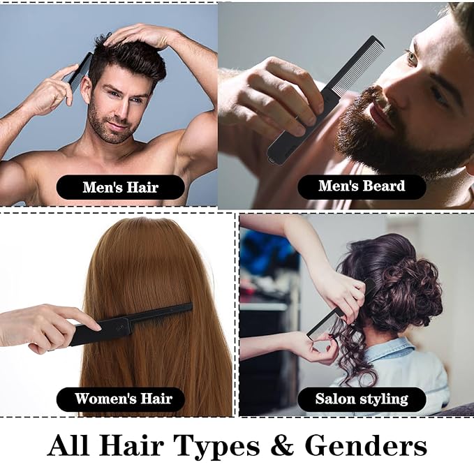 Folding Comb for Men, Protable 2 in 1 Hair Comb Fine Tooth Combs Styling for Everyday Grooming Styling Hair Beard Mustache