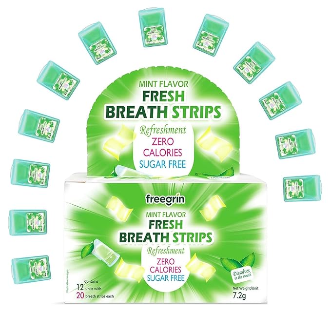 PocketPaks Mint Flavor Fresh Breath Strips,12×20-Strip Packs,Portable Pocket-Sized Oral Care Mouth Freshener,Sugar Free(CS-2)