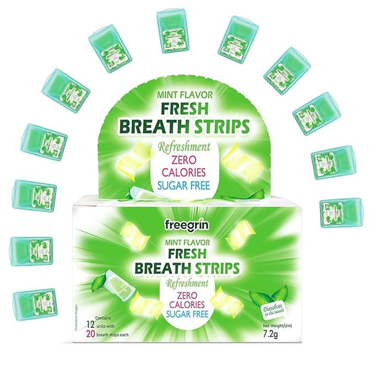 PocketPaks Mint Flavor Fresh Breath Strips,12×20-Strip Packs,Portable Pocket-Sized Oral Care Mouth Freshener,Sugar Free(CS-2)