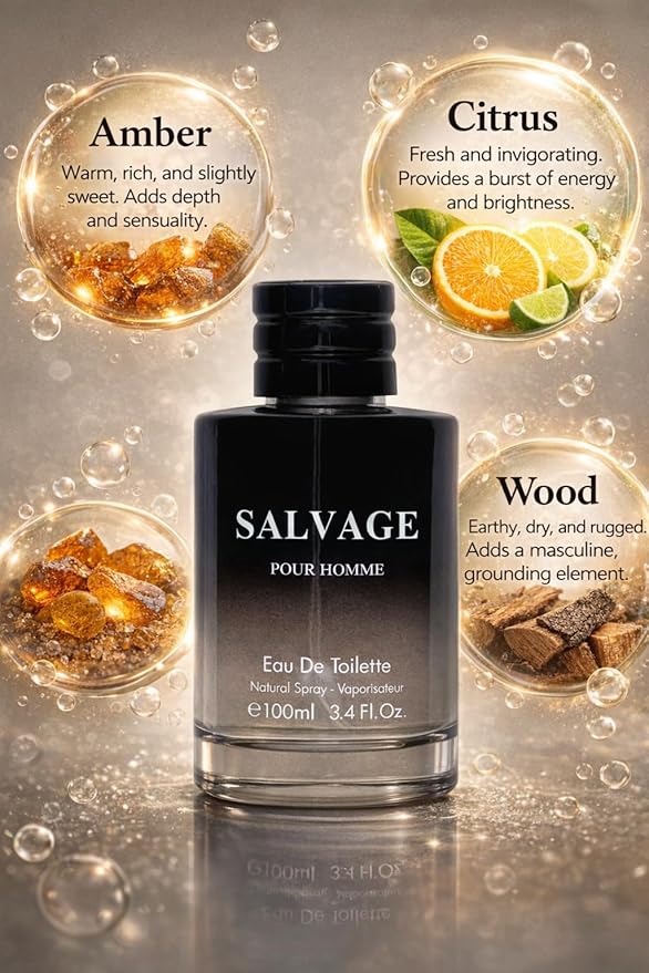 PANIM Salvage for Men 3.4 Oz Men's Eau De Toilette Spray Refreshing & Warm Masculine Scent for Daily Use Men's Casual Cologne Great Holiday Gift Smell Fresh All Day A Gift for Any Occasion
