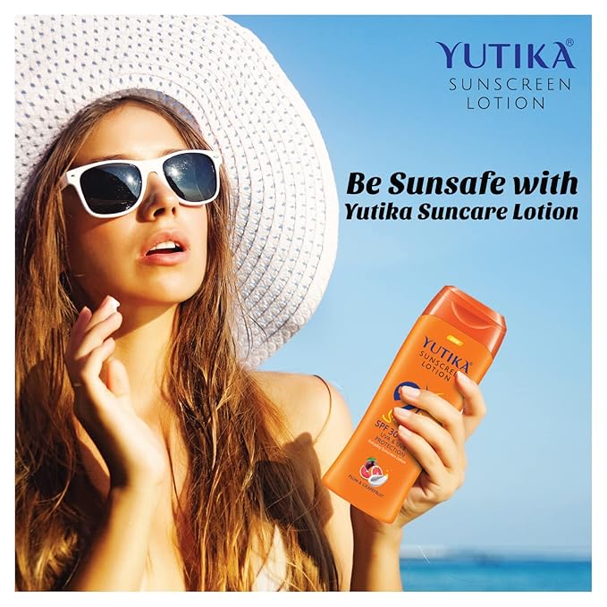 Yutika Sunscreen Lotion SPF 30 PA+++ For Women And Men With Plum & Grapefruit | UVA & UVB Protection | Everyday Sunscreen Lotion For Face And Body (100/3.53 Fl Oz)