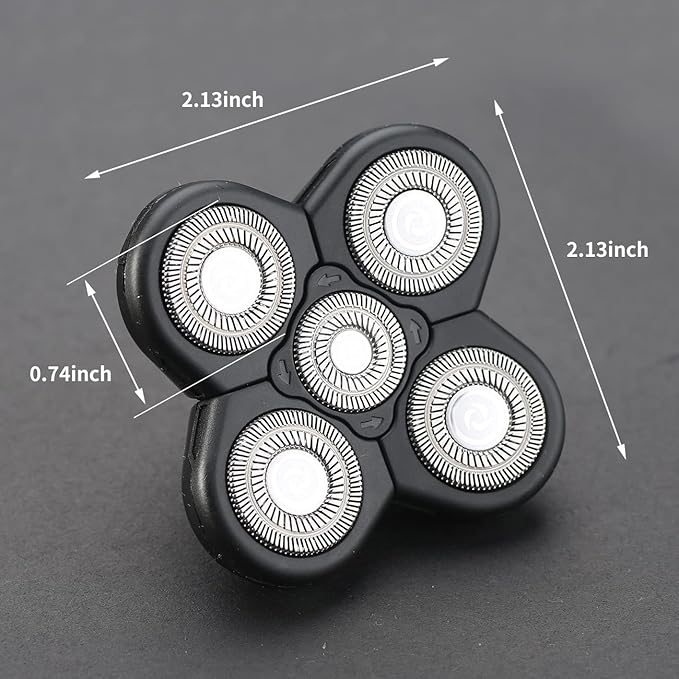 5 Blades Electric Shaver Replacement Heads Universal Blade for Razor (5D Black)