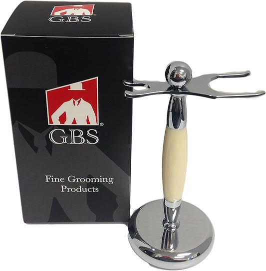G.B.S Dual Stand for Razor and Brush Professional Deluxe Stand, Ivory