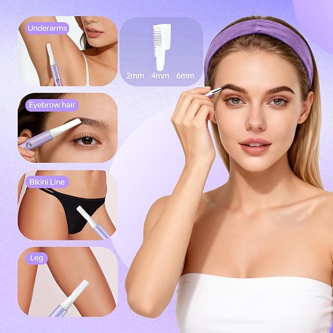 Nose & Eyebrow Hair Trimmer for Women, Facial Hair Shaver Perfect for Face, Ear Nose and Eyebrows Rechargeable
