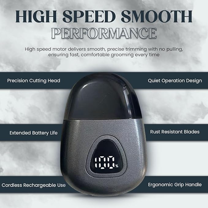 Nose Hair Trimmer for Men Women - Electric Nose Hair Clipper with Replaceable Stainless Steel Blade, Powerful Motor, Wet/Dry Use, Portable USB Rechargeable Design | Gray