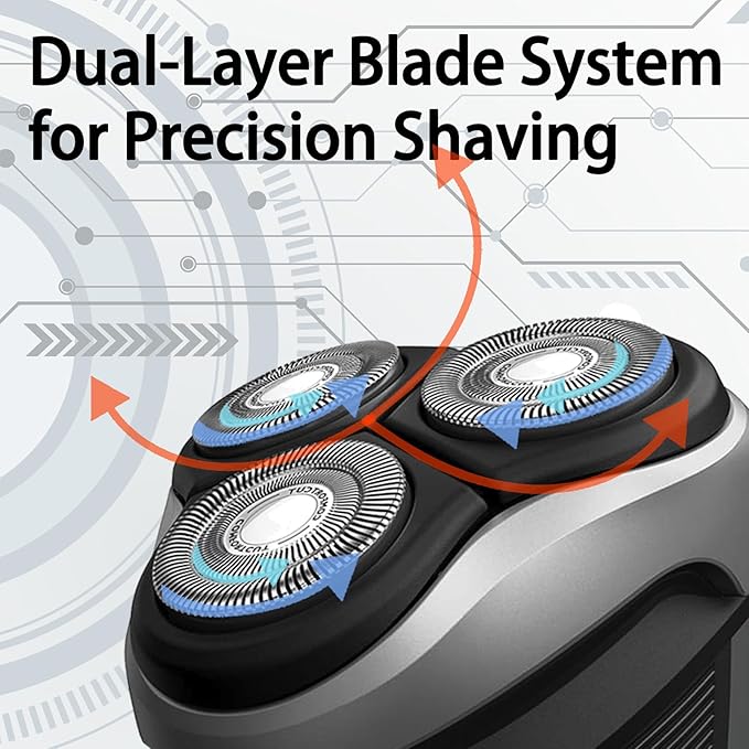 6 Pack SH30/HQ8 Replacment Blades for Aquatec PTxxx, ATxxx Series Razors, Dual-Layer Shaver Heads for Close and Smooth Shave