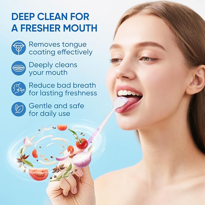BodyAccel Tongue Cleaner Gel – Fresh Breath Oral Care Gel for Bad Breath Removal, Tongue Scraper Gel for Oral Hygiene & Healthy Mouth(3.5oz）