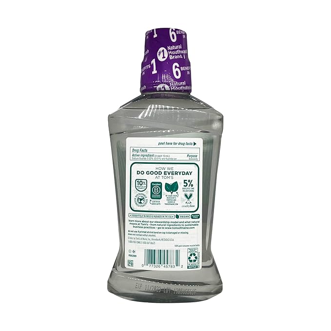 Tom's of Maine, Whole Care Natural Mouthwash - Fresh Mint, 16 Ounce