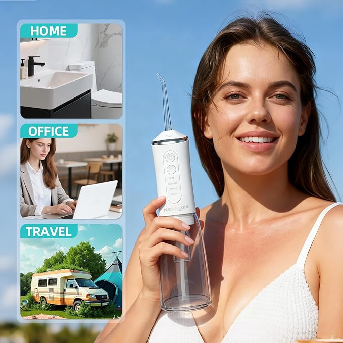 Water Flossers for Teeth: 360ML Larger Tank 4 Mode IPX7 Waterproof Cordless Oral Irrigator, 5 Jet Tips Rechargeable Dental Flosser for Brace, Implants & Sensitive Gums, Home&Travel Use