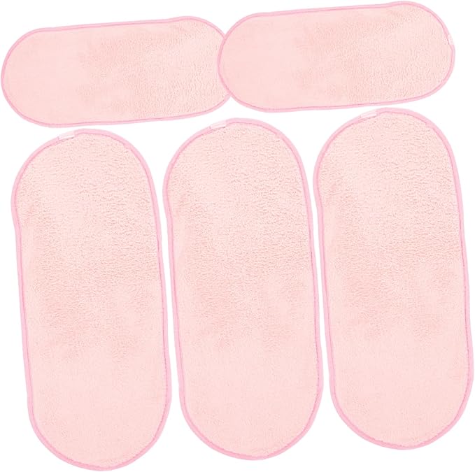 GALPADA 5pcs Portable Face Towels Coral Makeup Remover Cloths for Camping and Travel Soft and Facial Washing Towels for Comfortable Cleansing